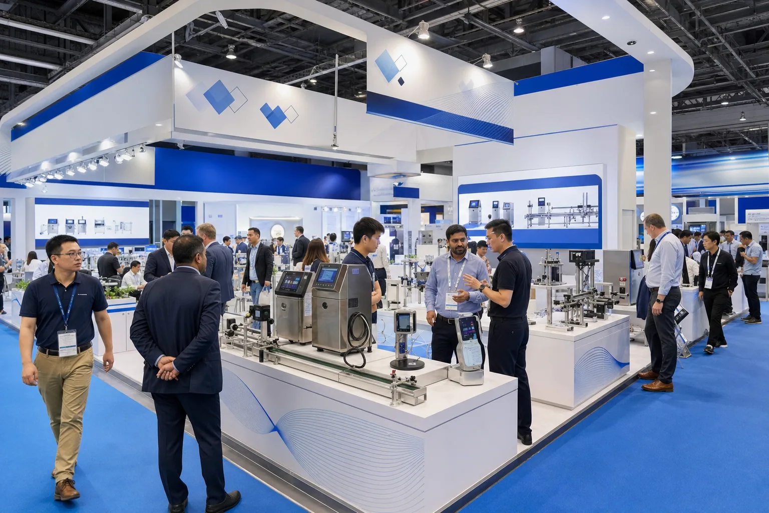 Customers at trade exhibition