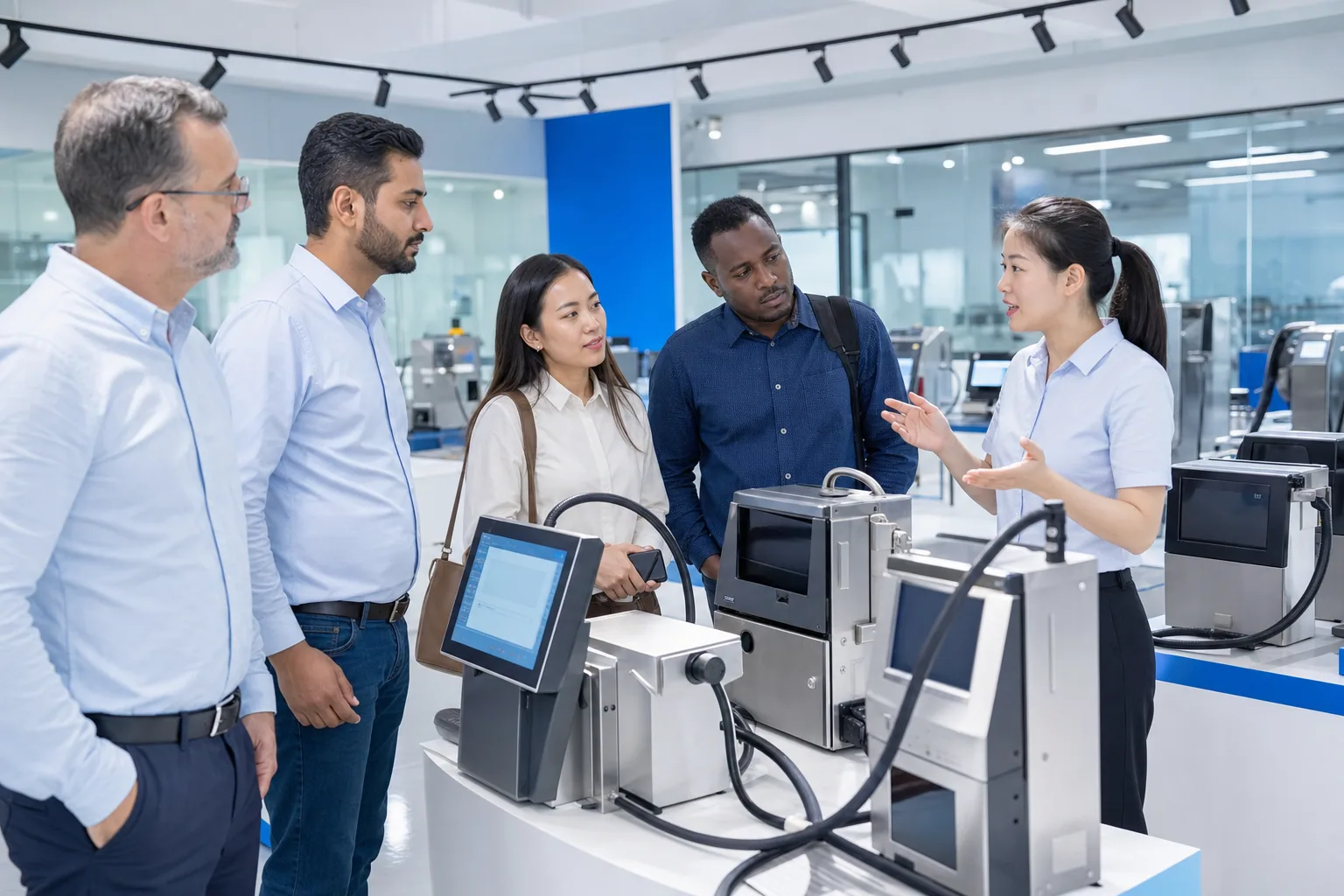 Product demonstration with customers
